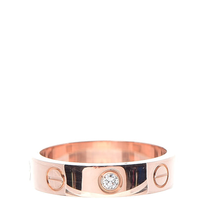 Cartier 18K Pink Gold Diamond 4mm LOVE Ring 47 4.25 1 of 5
