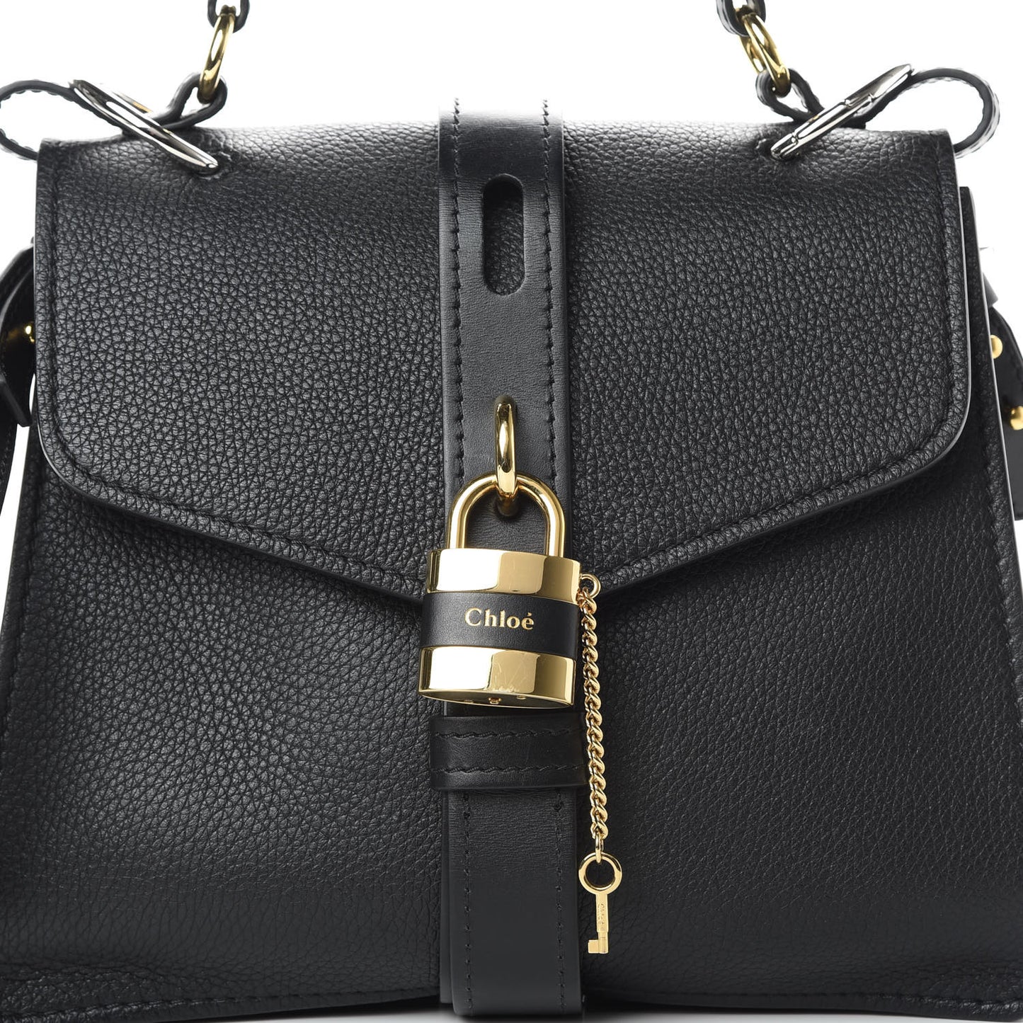 Grained Calfskin Medium Aby Day Shoulder Bag Black
