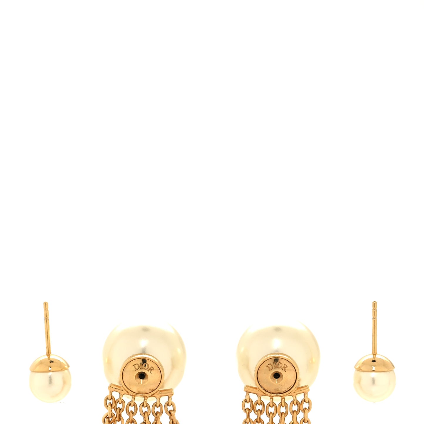 Pearl Charms Tribale Dangle Chain Earrings Gold