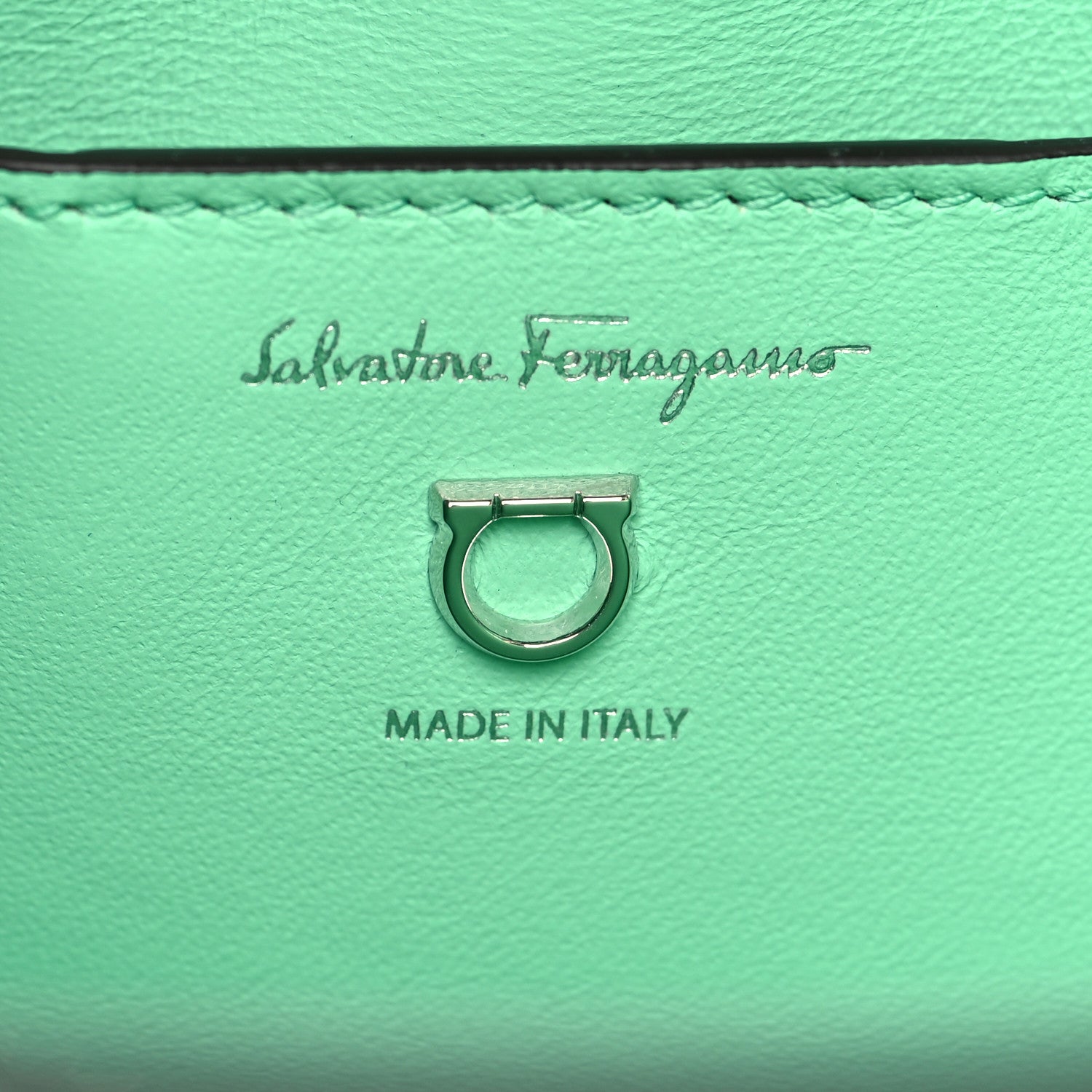 Salvatore Ferragamo Calfskin Trifolio Shoulder Bag Light Green 8 of 13