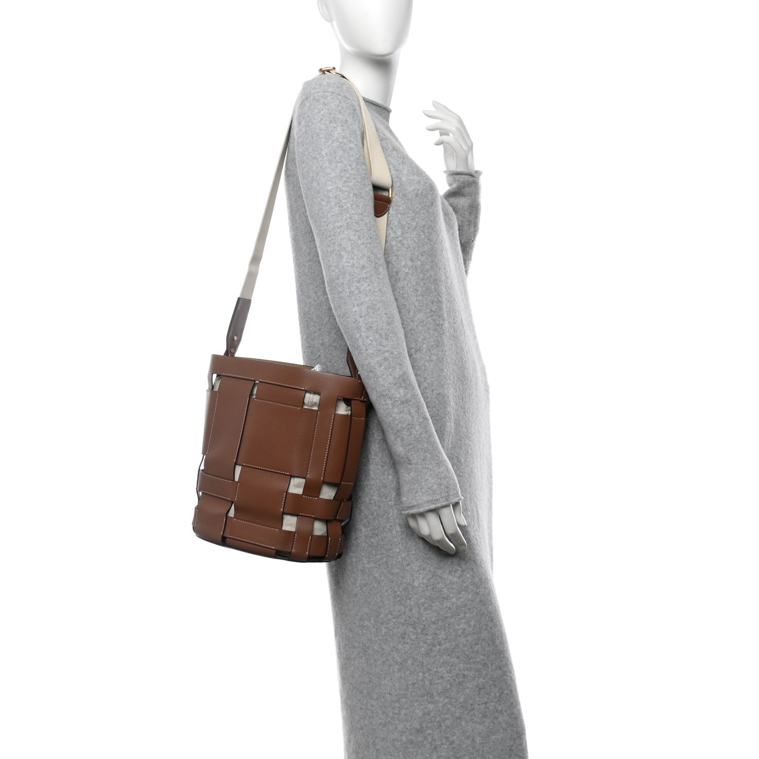 Burberry Smooth Calfskin Small Foster Bucket Bag Tan 2 of 15