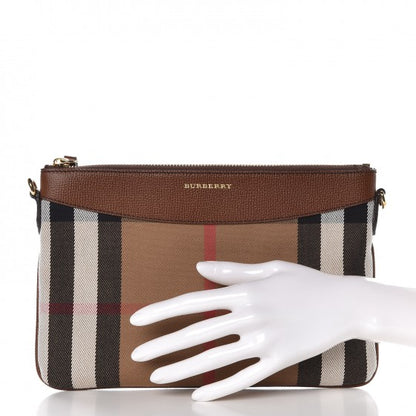 Burberry House Check Derby Peyton Crossbody Clutch Bag Tan 2 of 7