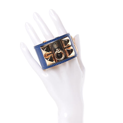 Hermes Lizard Collier De Chien CDC Bracelet T2 Bleu Saphir 2 of 5