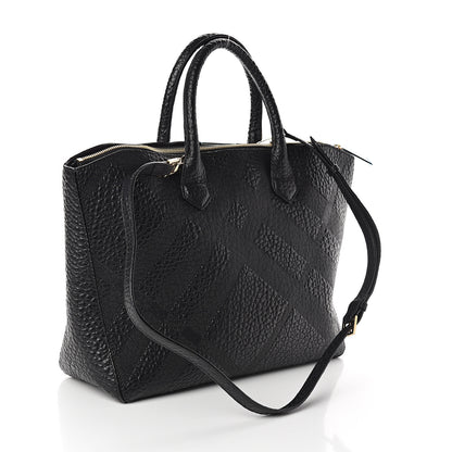 Burberry Heritage Grain Check Embossed Medium Dewsbury Tote Black 2 of 8