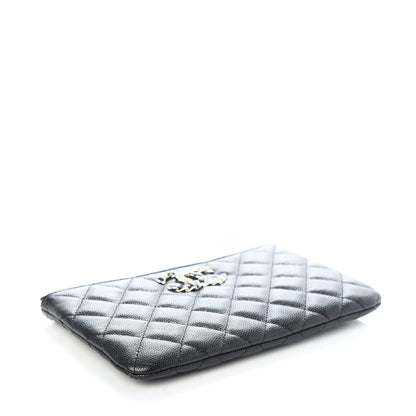 Chanel Caviar Quilted French New Wave Small CC Pouch Black 3 of 7