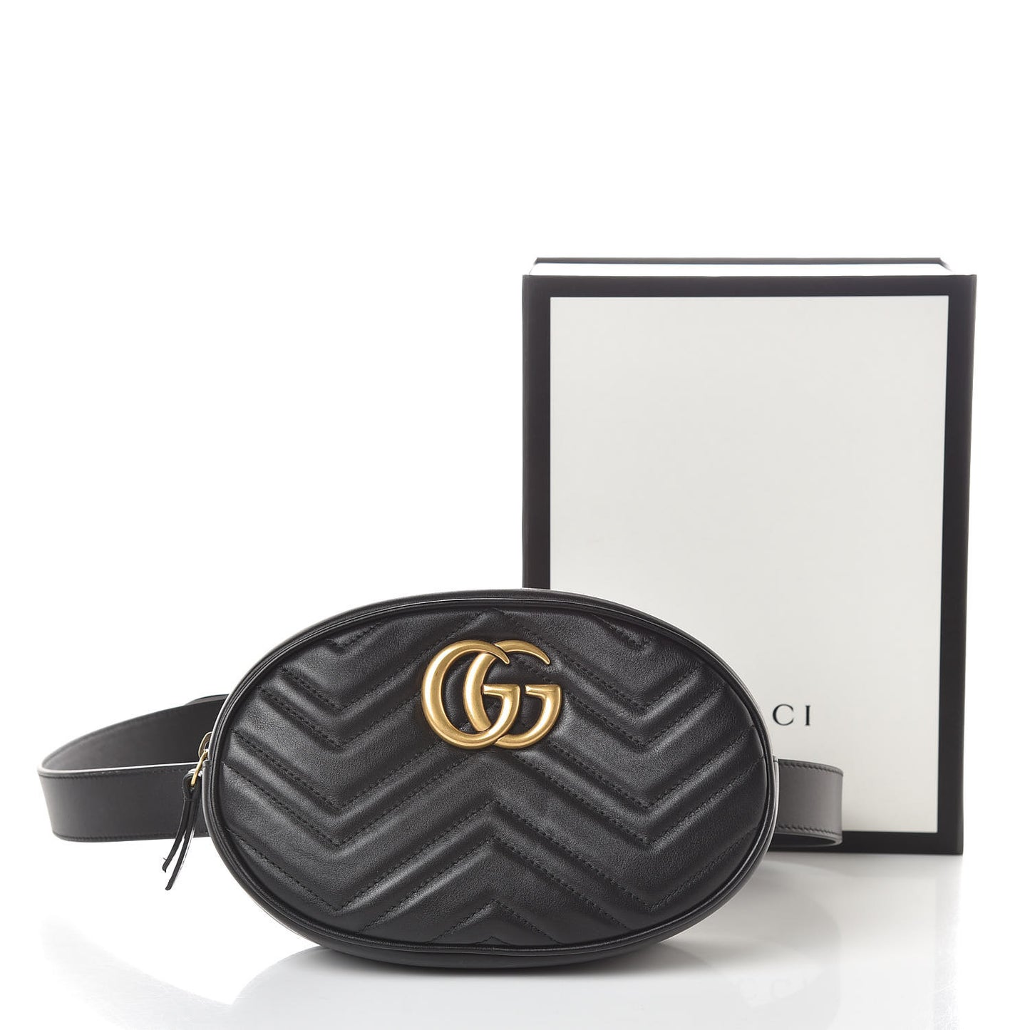 Calfskin Matelasse GG Marmont Belt Bag 105 42 Black