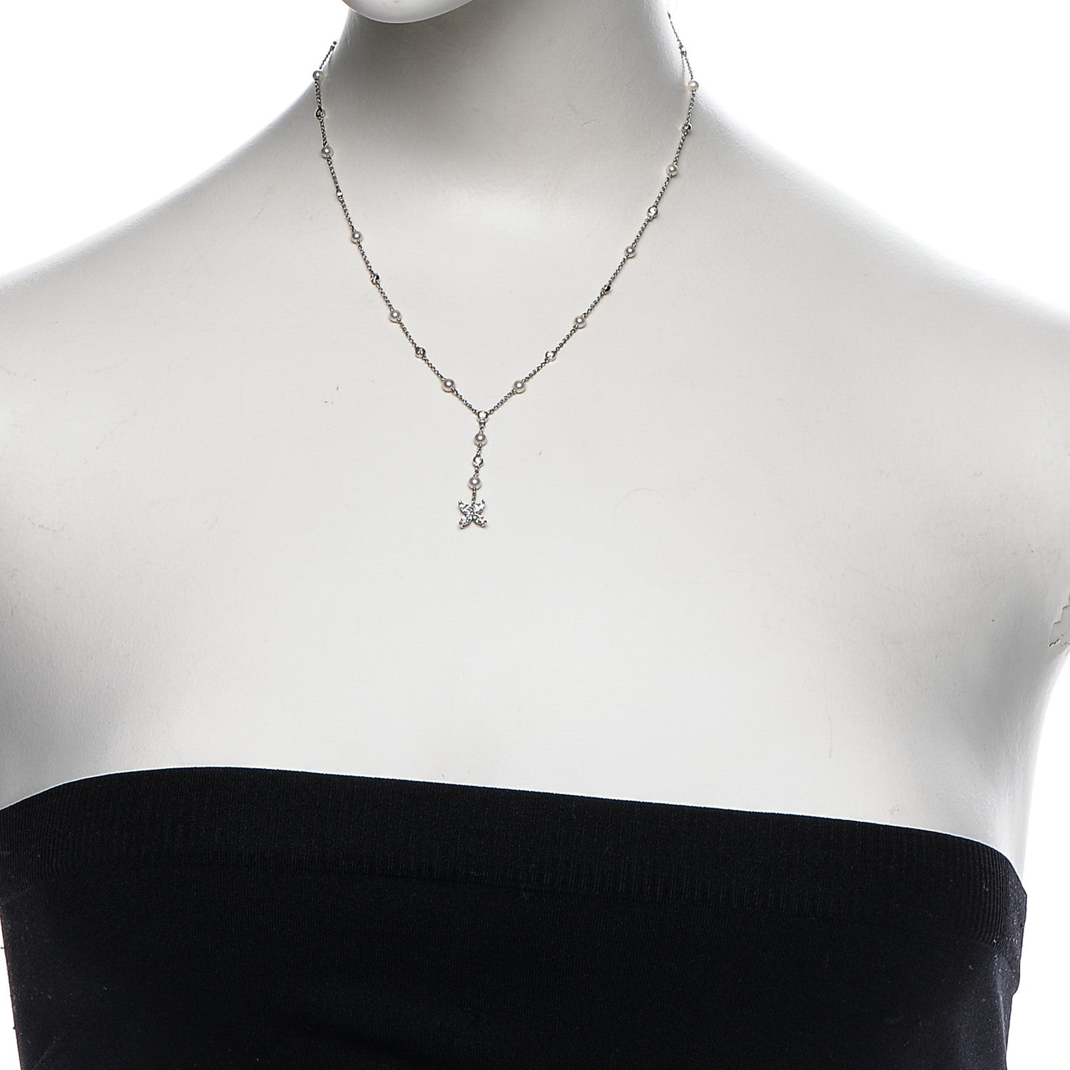 Tiffany Platinum Pearl Diamond Victoria Drop Necklace 2 of 6