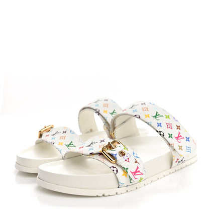 Louis Vuitton LV X TM Monogram Multicolor Bom Dia Comfort Mule Sandals 40 White 4 of 10