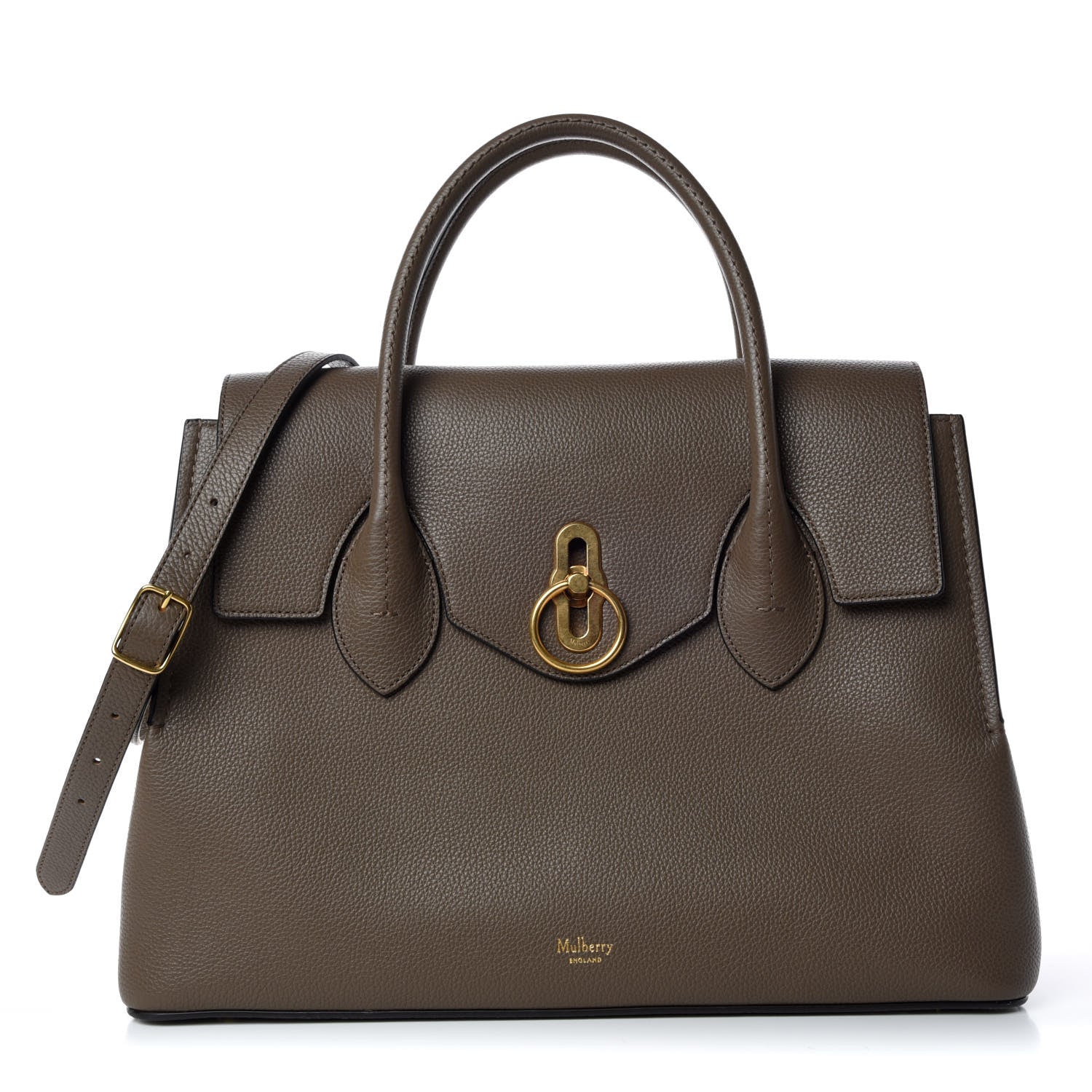 Mulberry Small Classic Grain Calfskin Large Seaton Grey 1 of 9