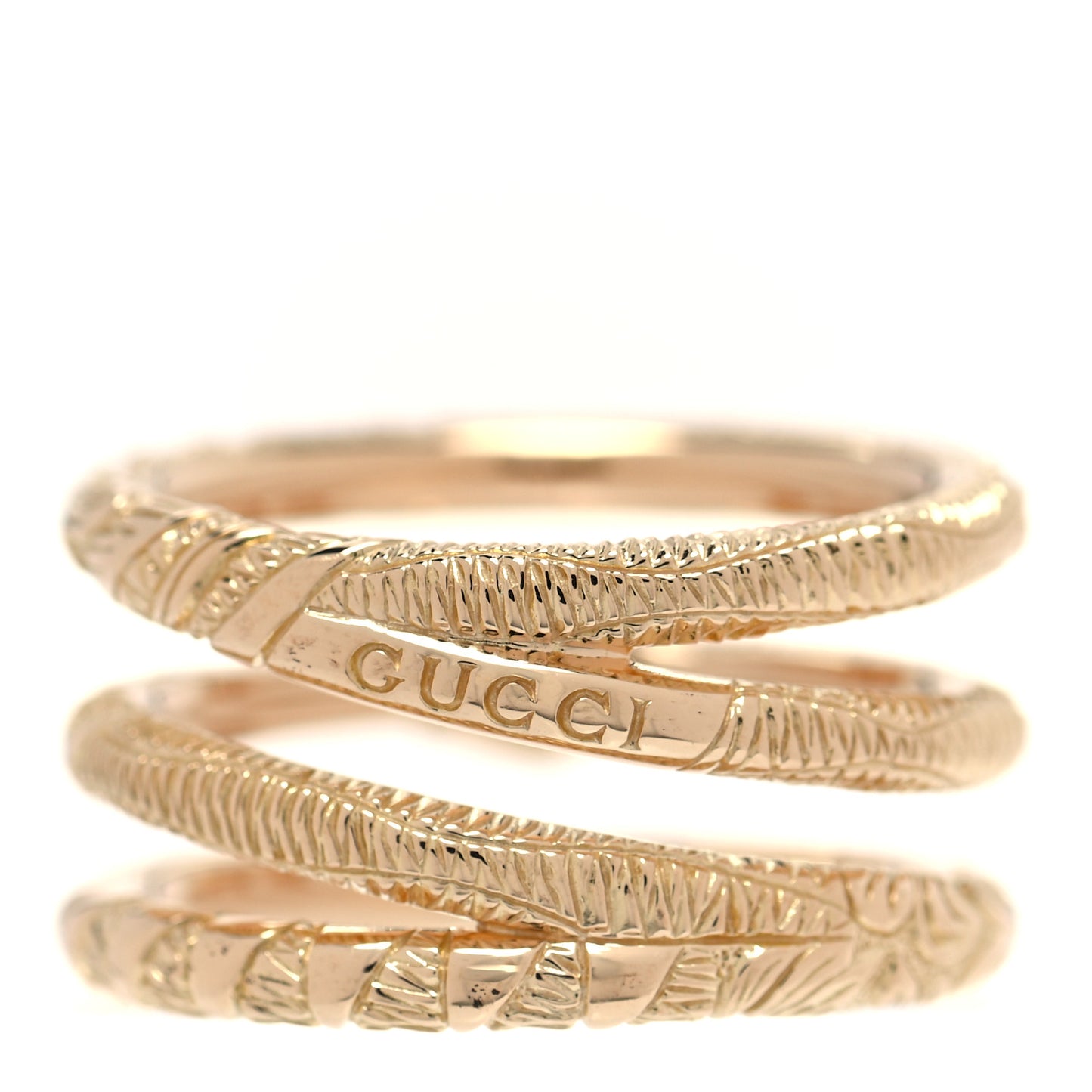 18K Yellow Gold Turquoise Ouroboros Snake Three Row Wrap Ring 56 7.5