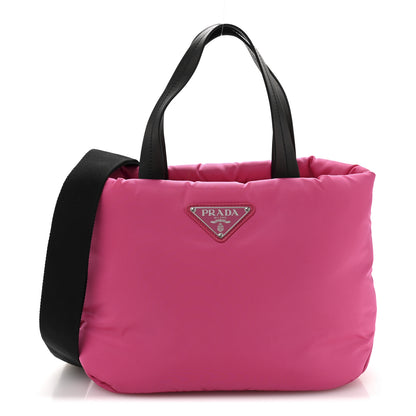 Prada Tessuto Nylon Soft Padded Shopping Tote Fuxia 1 of 14