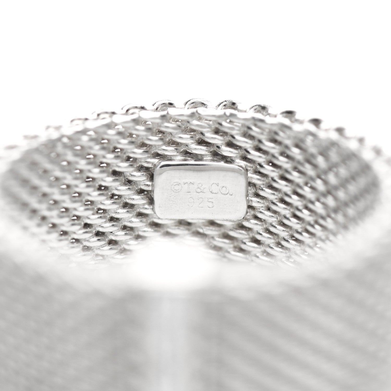 Tiffany Sterling Silver Diamond Somerset Mesh Ring 49 5 5 of 5