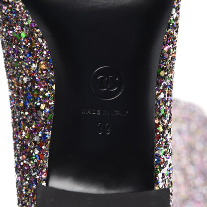 Chanel Glitter Patent Calfskin Cap Toe Fantasy High Boots 39 Multicolor Black 6 of 8