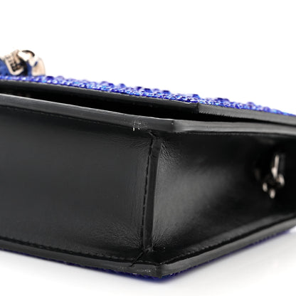 Alexander McQueen Calfskin Crystal Skull Mini Crossbody Bag Electric Blue 9 of 10