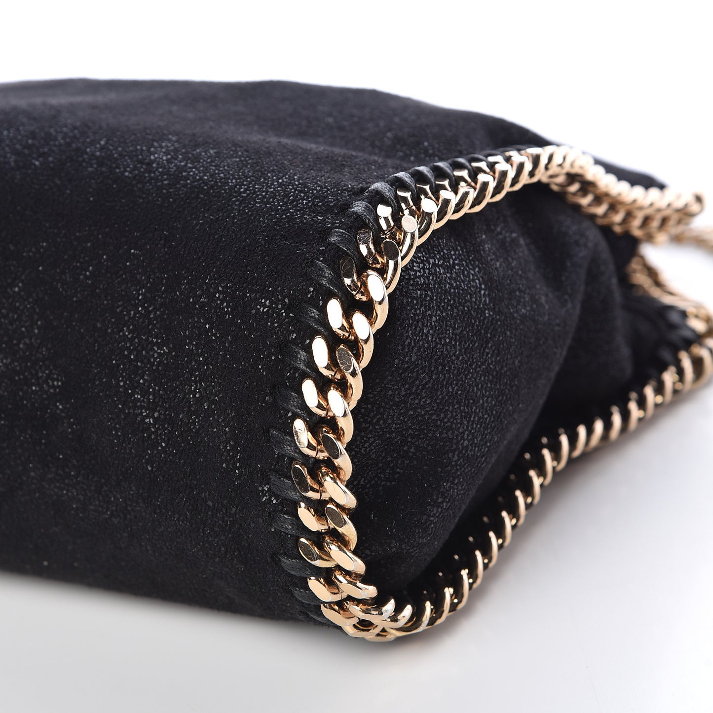 Shaggy Deer Mini Falabella Fold Over Tote Black