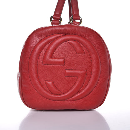 Gucci Pebbled Calfskin Medium Soho Boston Red 8 of 11