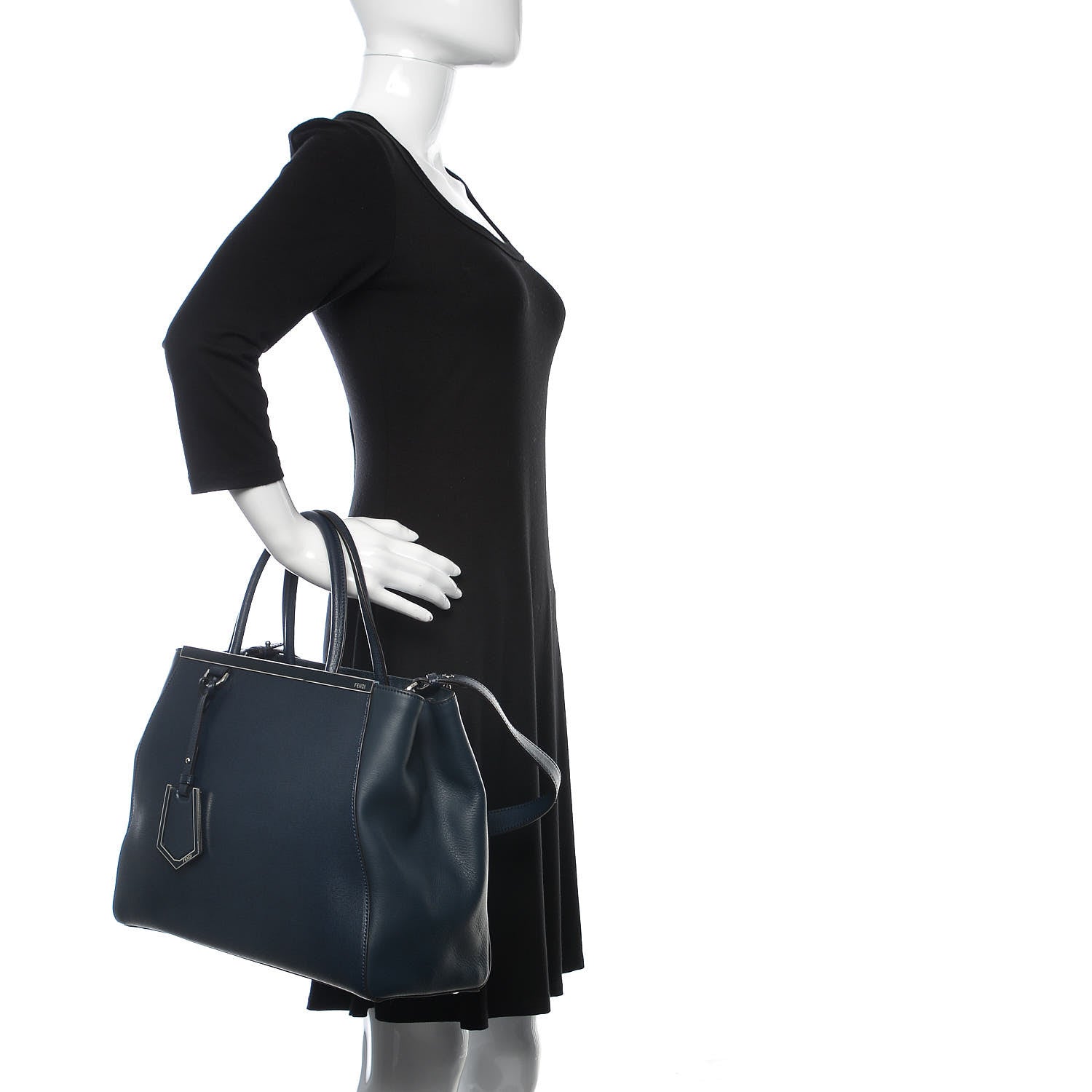 Fendi Vitello Elite Regular 2Jours Tote Lavagna 3 of 14