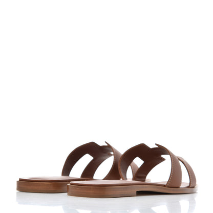 Hermes Box Calfskin Oran Sandals 37 Gold 4 of 16