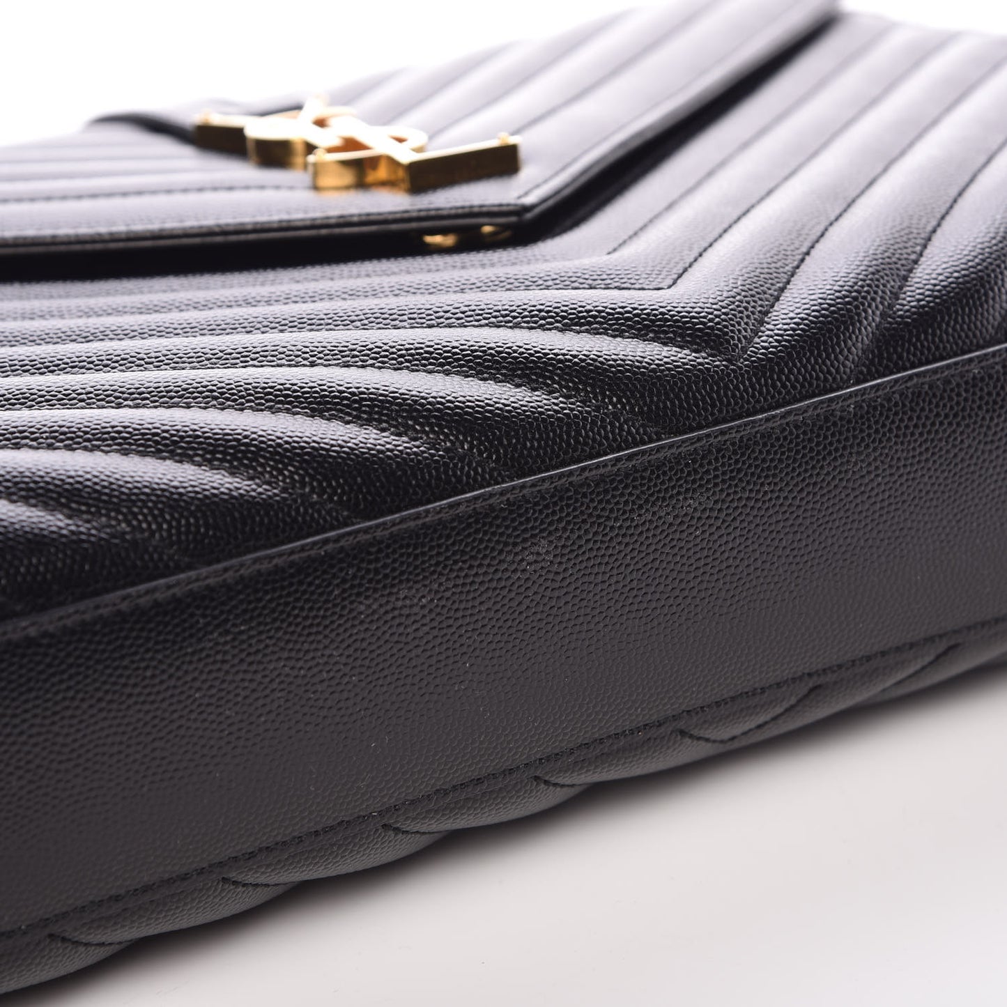 Grain De Poudre Matelasse Chevron Large Monogram Satchel Black