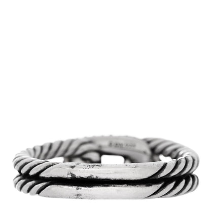 David Yurman Sterling Silver Diamond Pave Petite Single Loop Labyrinth Ring 52 6 3 of 5