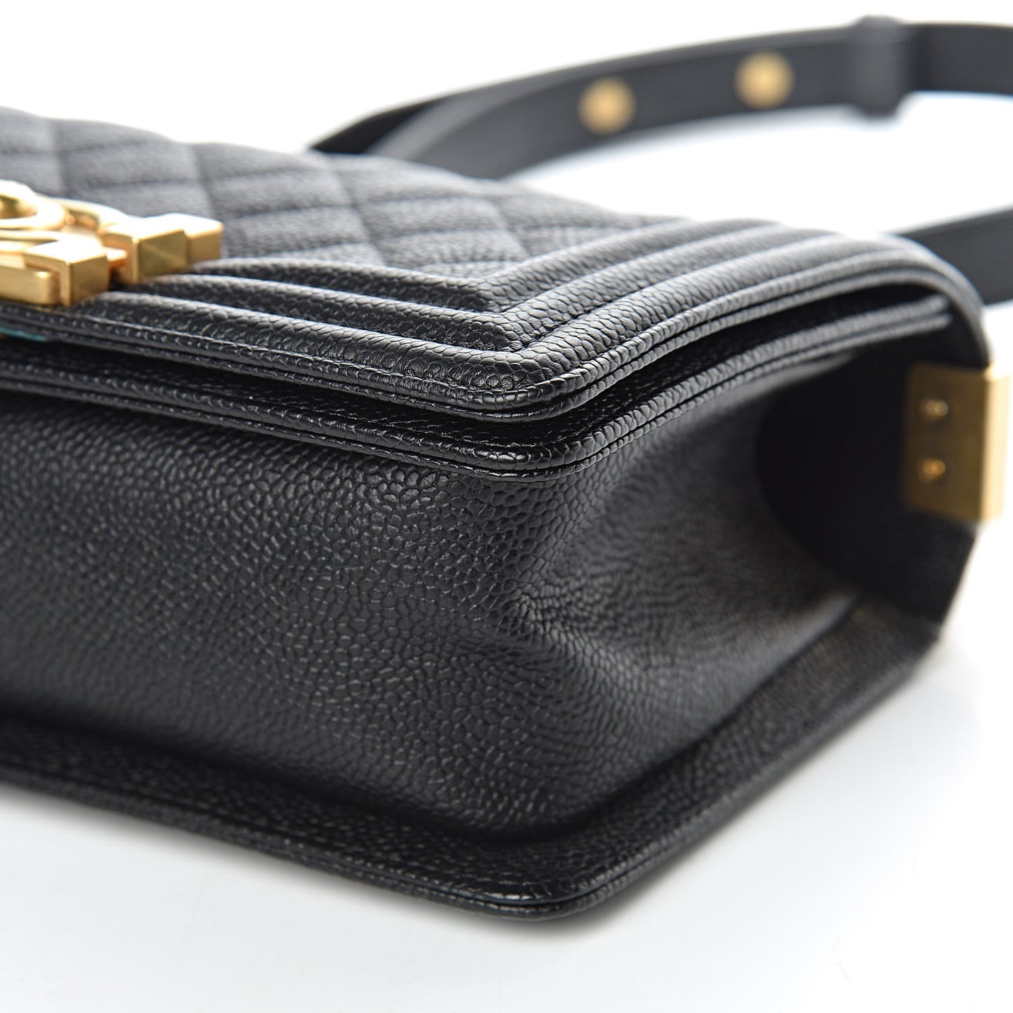 Caviar Quilted Small Boy Flap Black