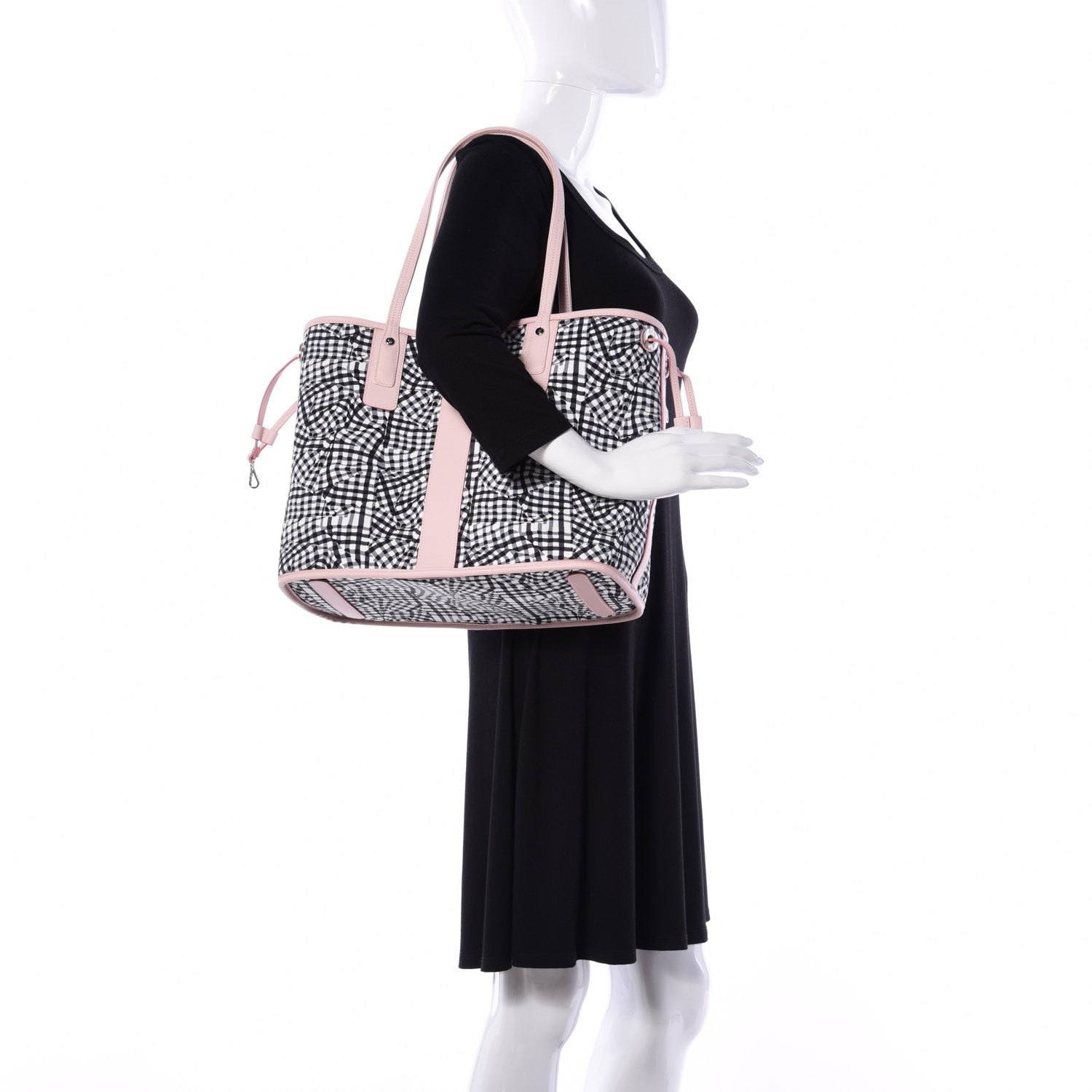 MCM Visetos Medium Liz Reversible Shopper Tote White Powder Pink 3 of 16