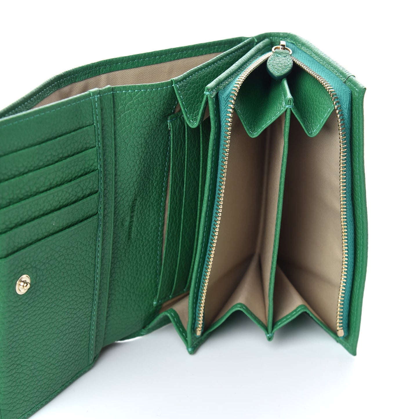 Small Classic Grain Tree French Purse Wallet Green