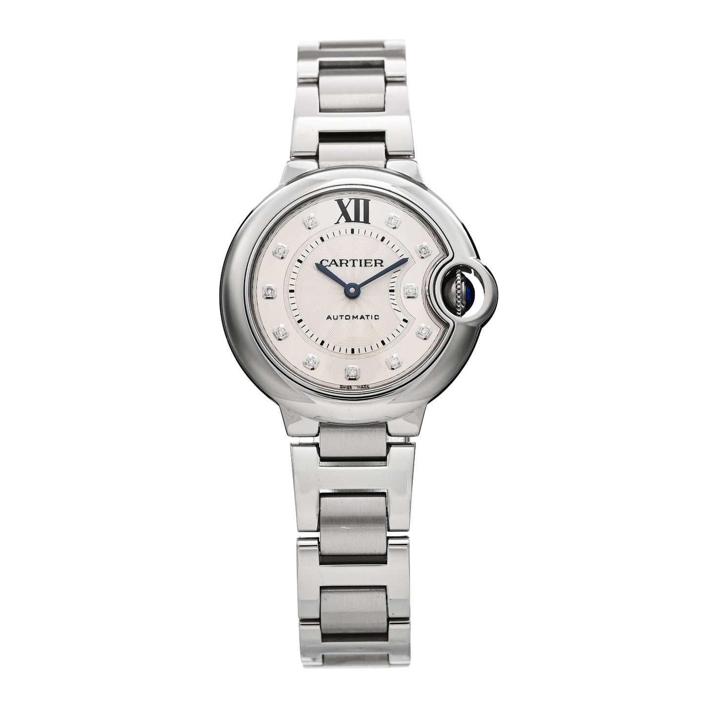 Stainless Steel Diamond 33mm Ballon Bleu De Cartier Automatic Watch