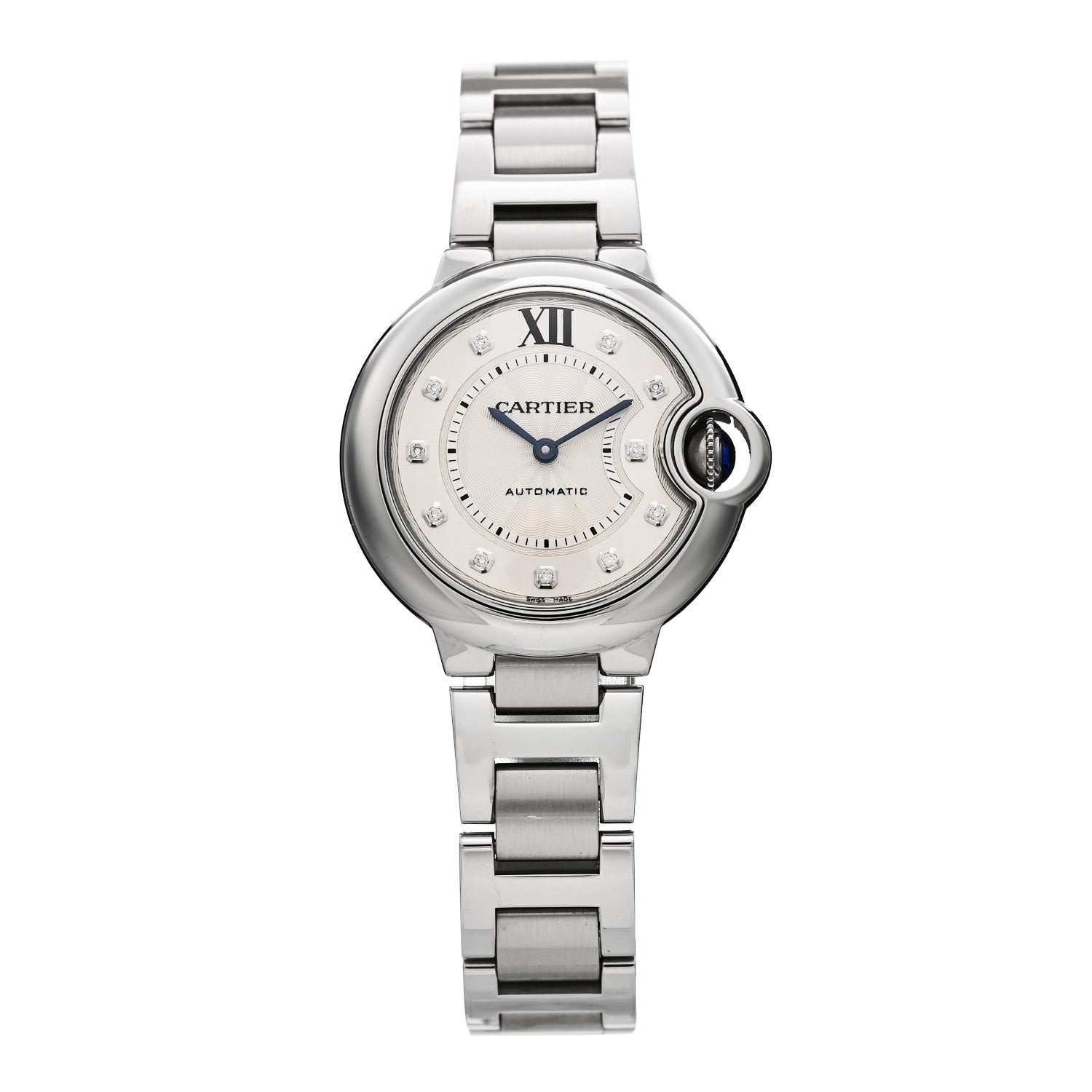 Cartier Stainless Steel Diamond 33mm Ballon Bleu De Cartier Automatic Watch 1 of 4