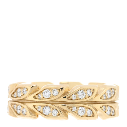 Tiffany 18K Yellow Gold Diamond Victoria Vine Band Ring 52 6 3 of 5
