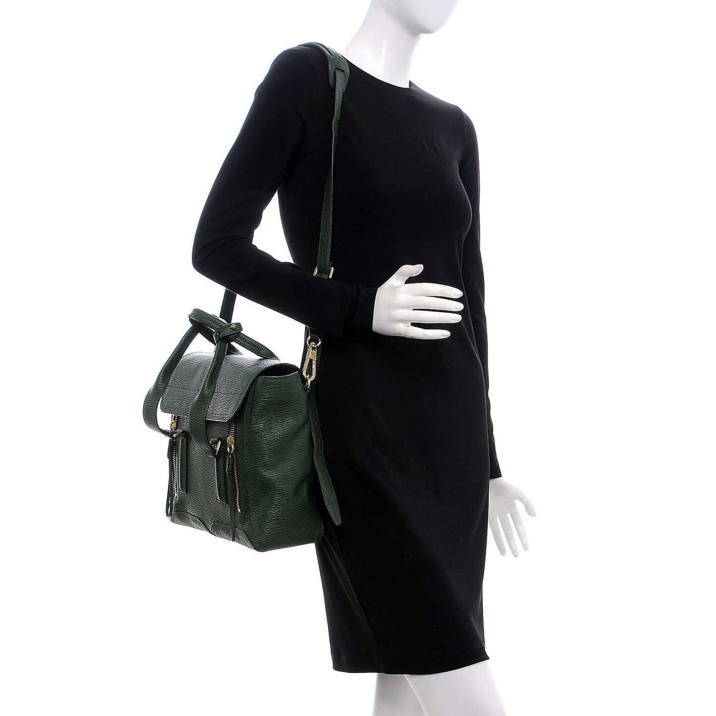 3.1 Textured Calfskin Medium Pashli Satchel Jade