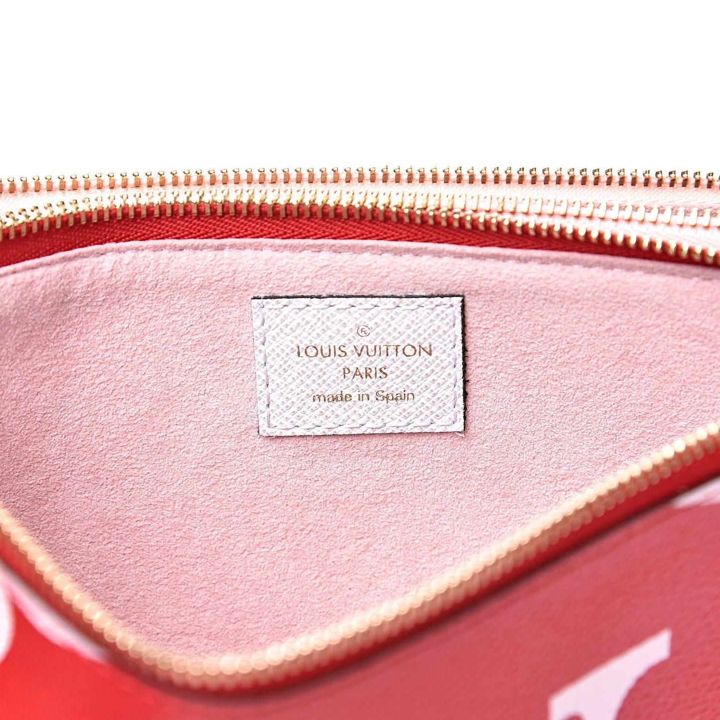Monogram Giant Double Zip Pochette Rouge