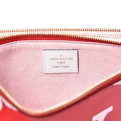 Louis Vuitton Monogram Giant Double Zip Pochette Rouge 7 of 10
