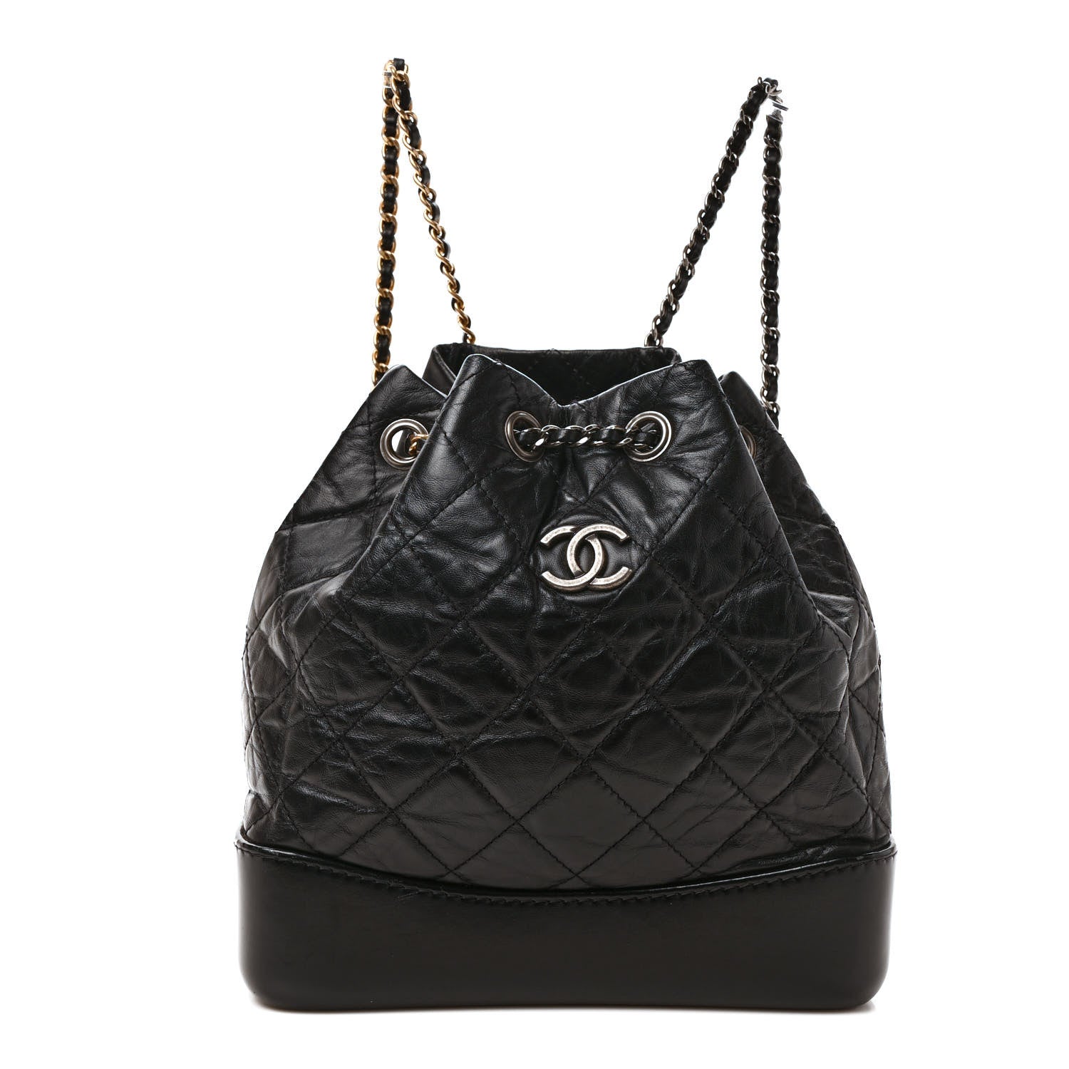 Chanel Aged Calfskin Quilted Small Gabrielle Backpack Black 1 of 11