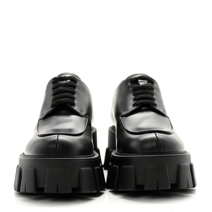 Prada Spazzolato Rois Monolith 55mm Derby Loafers 35.5 Black 2 of 9