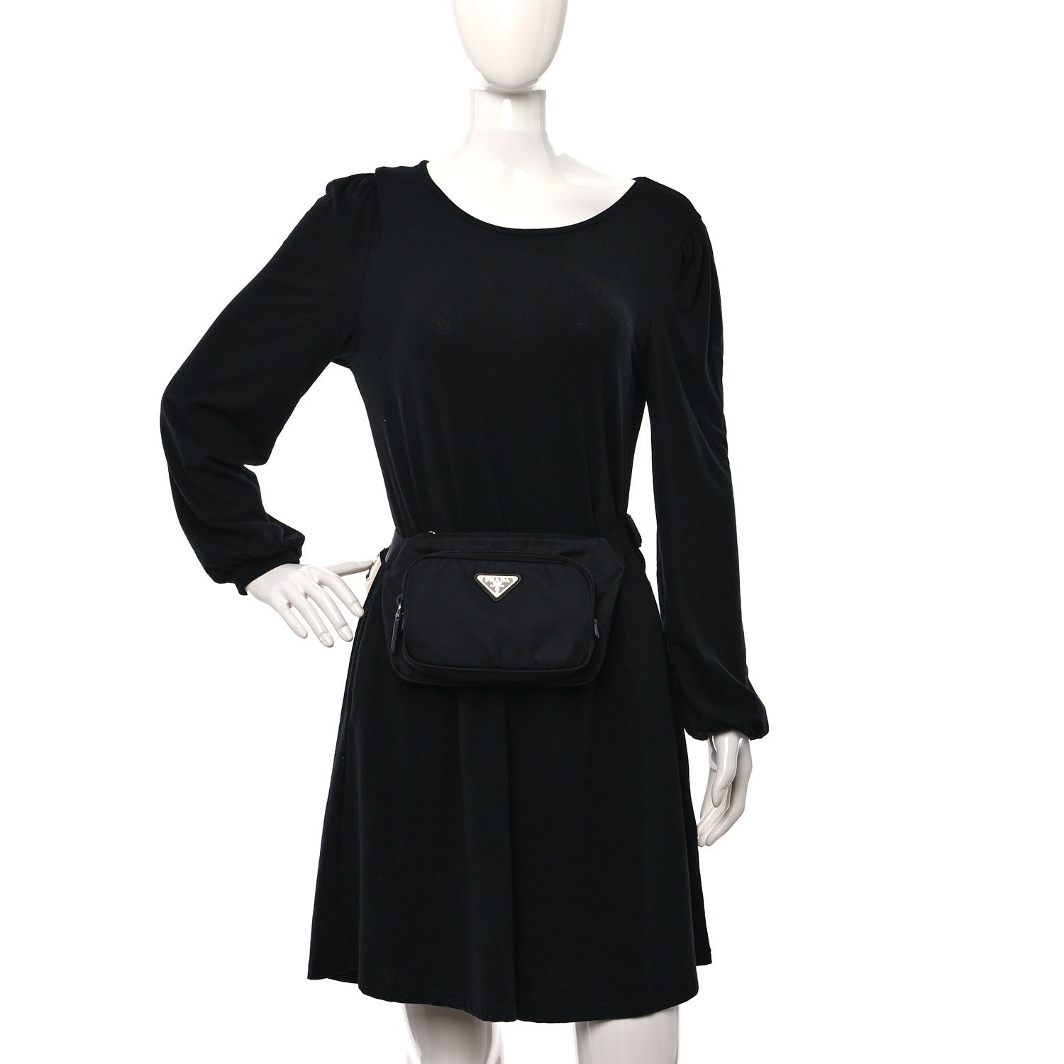 Prada Re-Nylon Saffiano Belt Bag Black 2 of 11