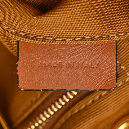 Celine Triomphe Canvas Calfskin Medium Patapans Tan 6 of 10