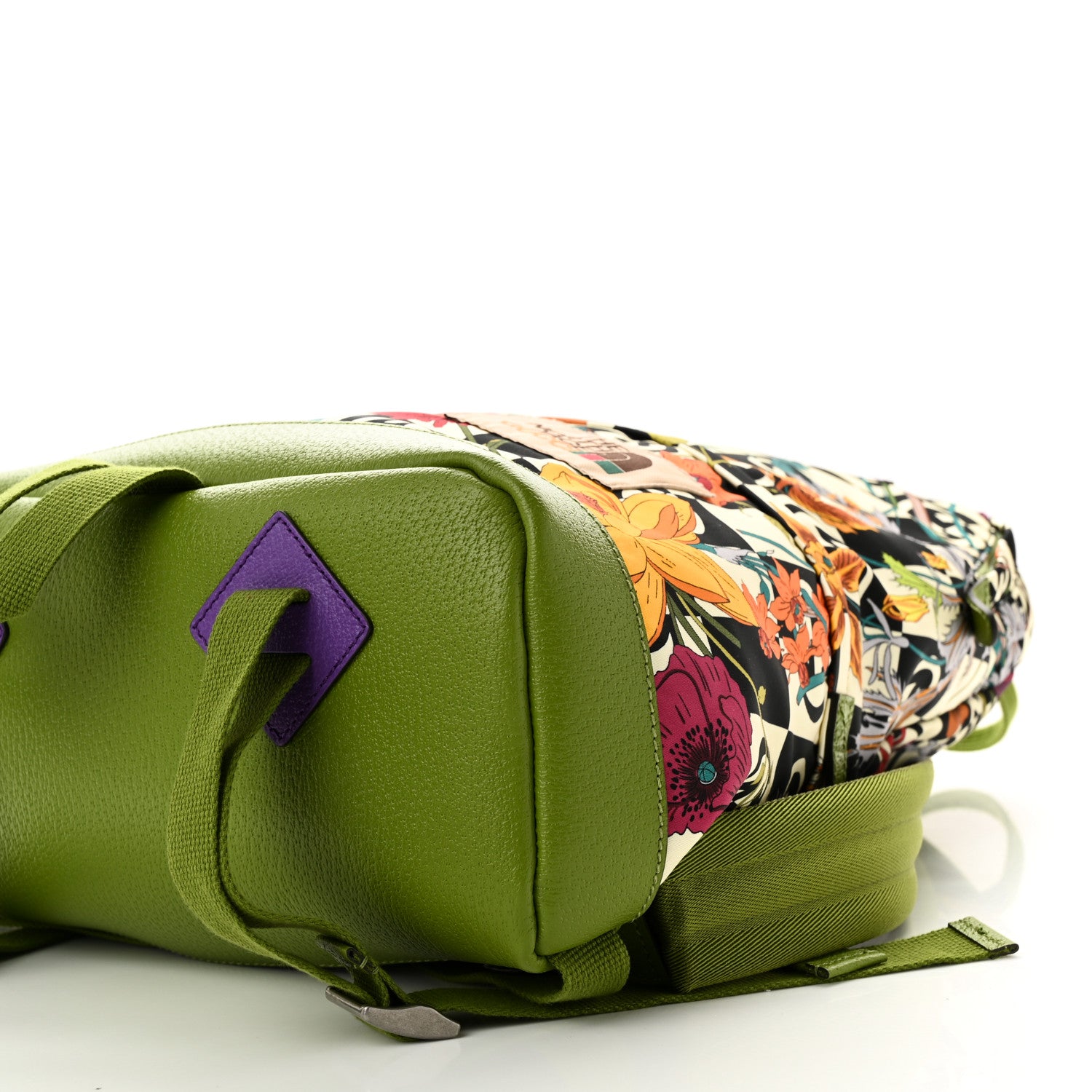 Gucci X THE NORTH FACE Econyl Nylon Floral Medium Backpack Green 11 of 11