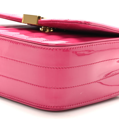 Saint Laurent Patent Calfskin Matelasse Monogram Small Vicky Chain Bag Bubblegum 9 of 9