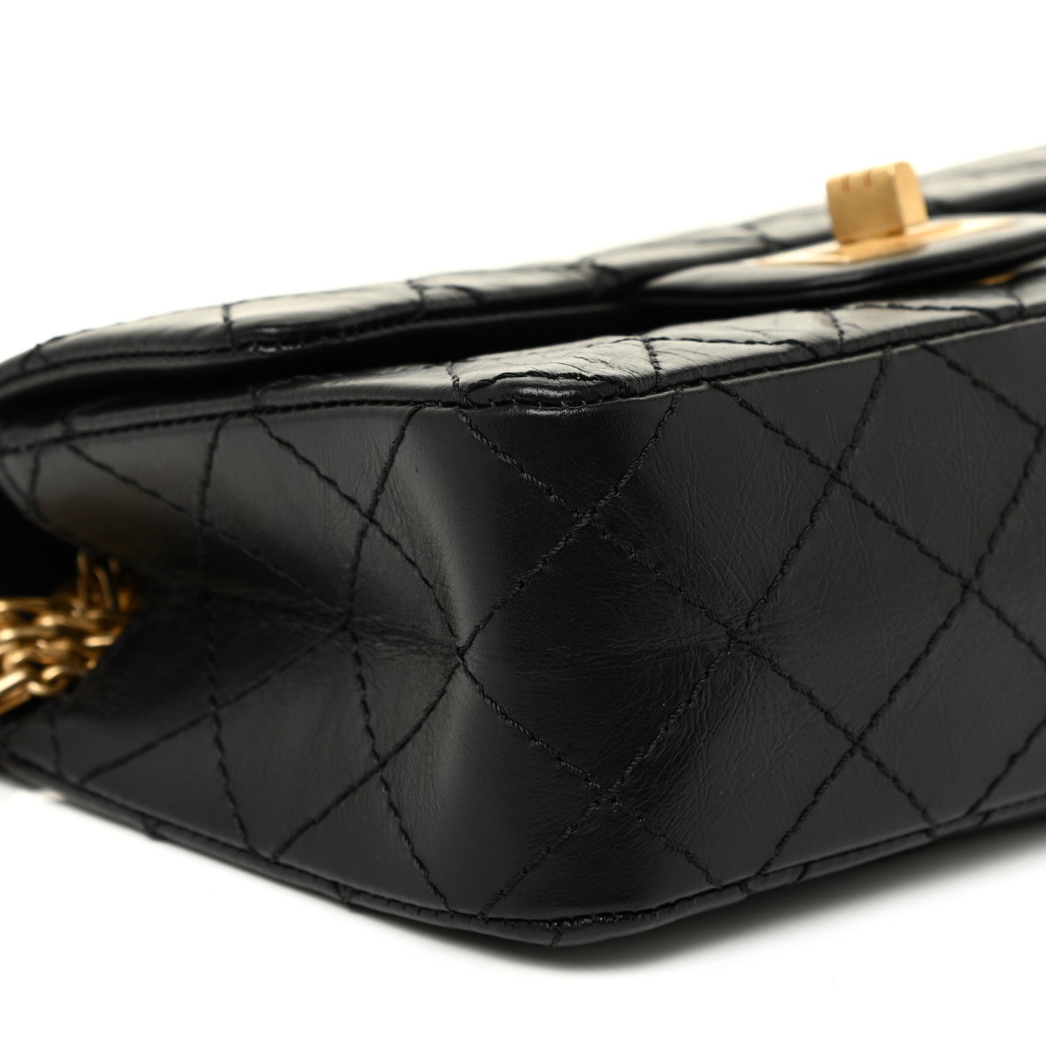 Chanel Aged Calfskin Quilted 2.55 Reissue Mini Flap Black 9 of 12