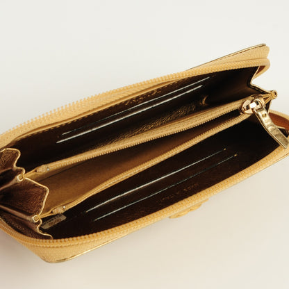 Chanel Metallic Aged Calfskin Quilted Small Boy Zip Around Wallet Gold 7 of 7