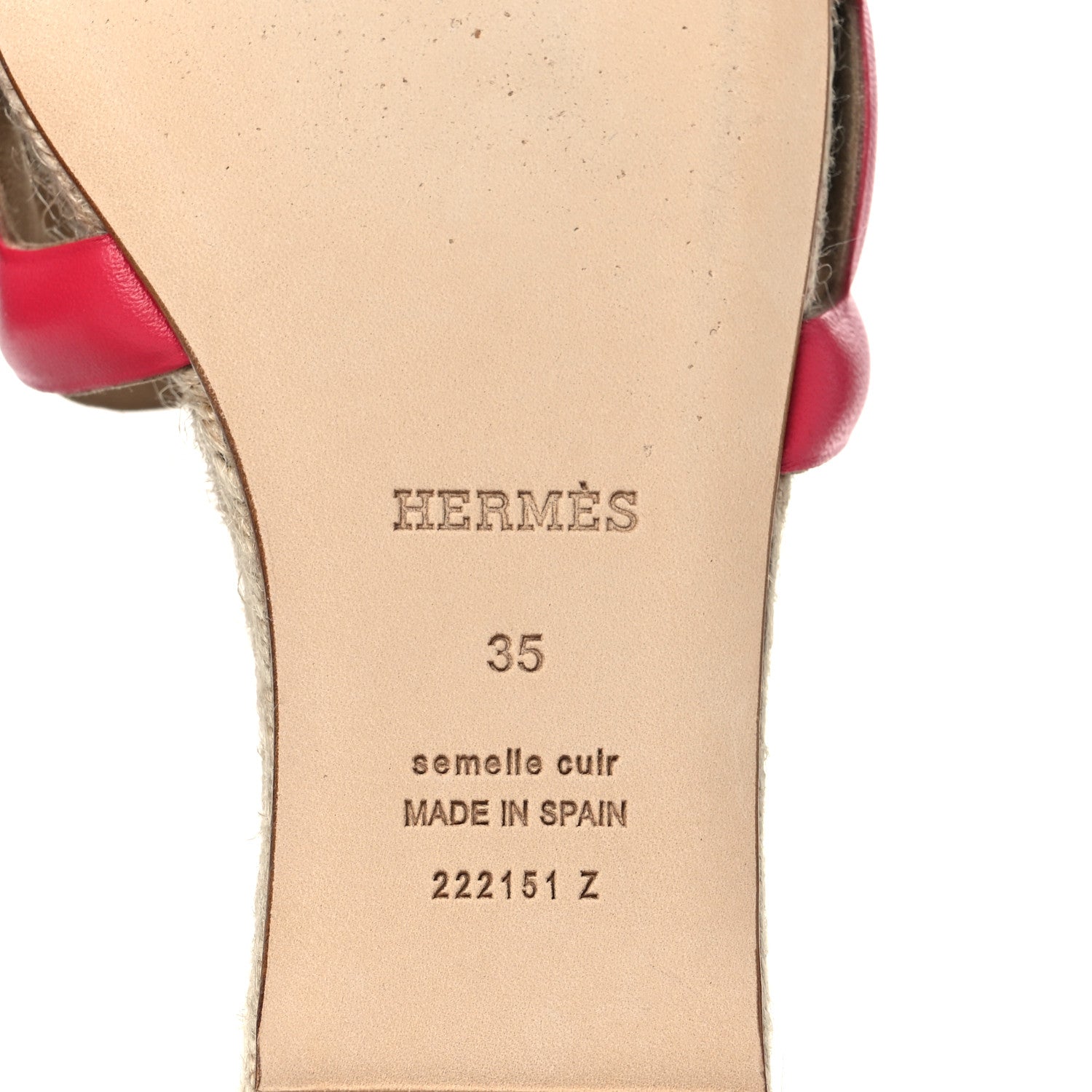 Hermes Nappa Famosa Espadrille Sandals 35 Rosa Framboise 6 of 7