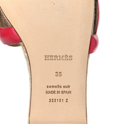 Hermes Nappa Famosa Espadrille Sandals 35 Rosa Framboise 6 of 7