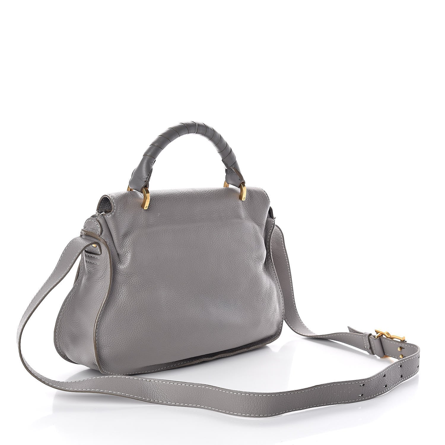 Chloe Calfskin Medium Marcie Top Handle Bag Cashmere Grey 3 of 8