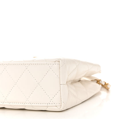 Chanel Shiny Aged Calfskin Quilted Nano Kelly Shopper White 10 of 10