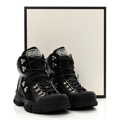 Gucci X SEGA Calfskin Suede Technical Canvas Womens Flashtrek High-Top Sneakers 39 Black 9 of 9