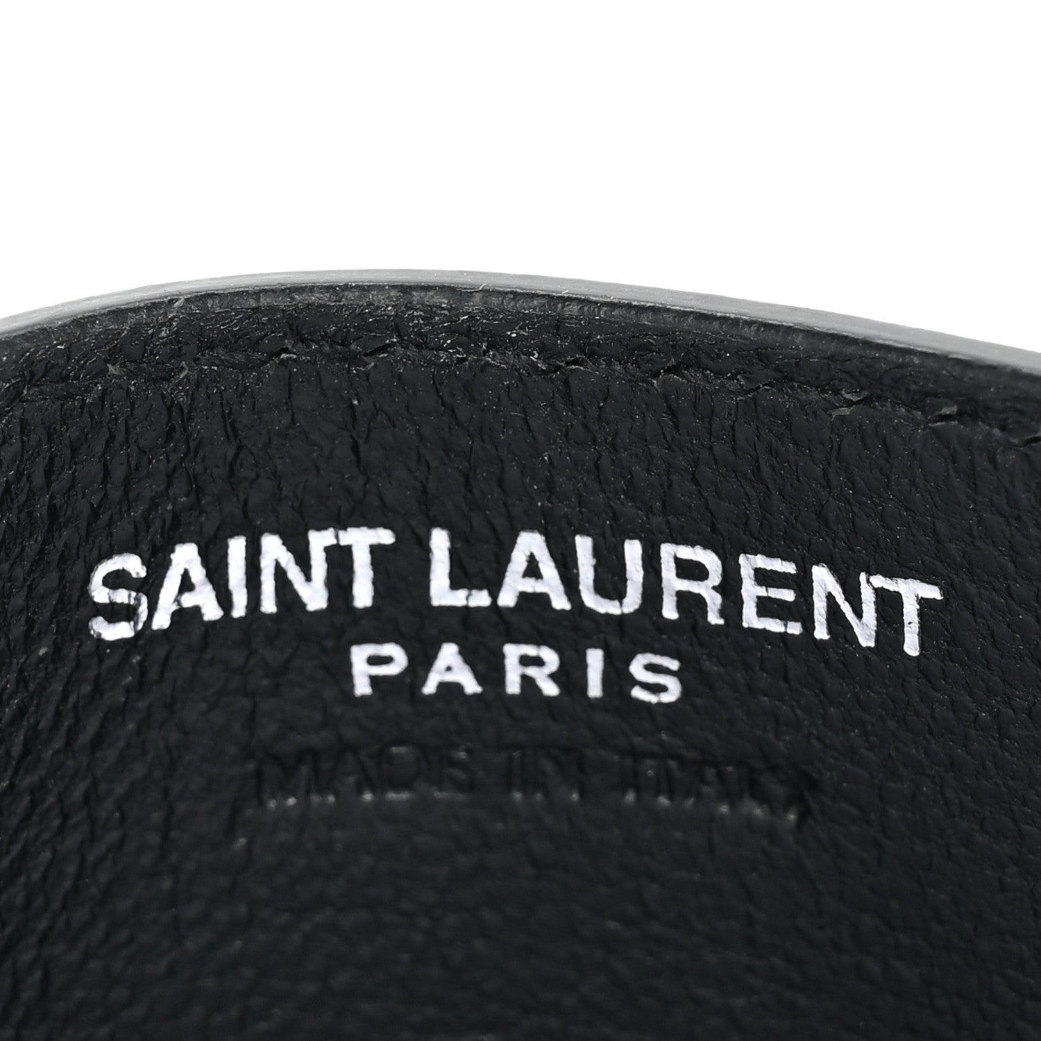 Saint Laurent Grain De Poudre Matelasse Chevron Monogram Credit Card Case Black 7 of 9