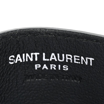 Saint Laurent Grain De Poudre Matelasse Chevron Monogram Credit Card Case Black 7 of 9