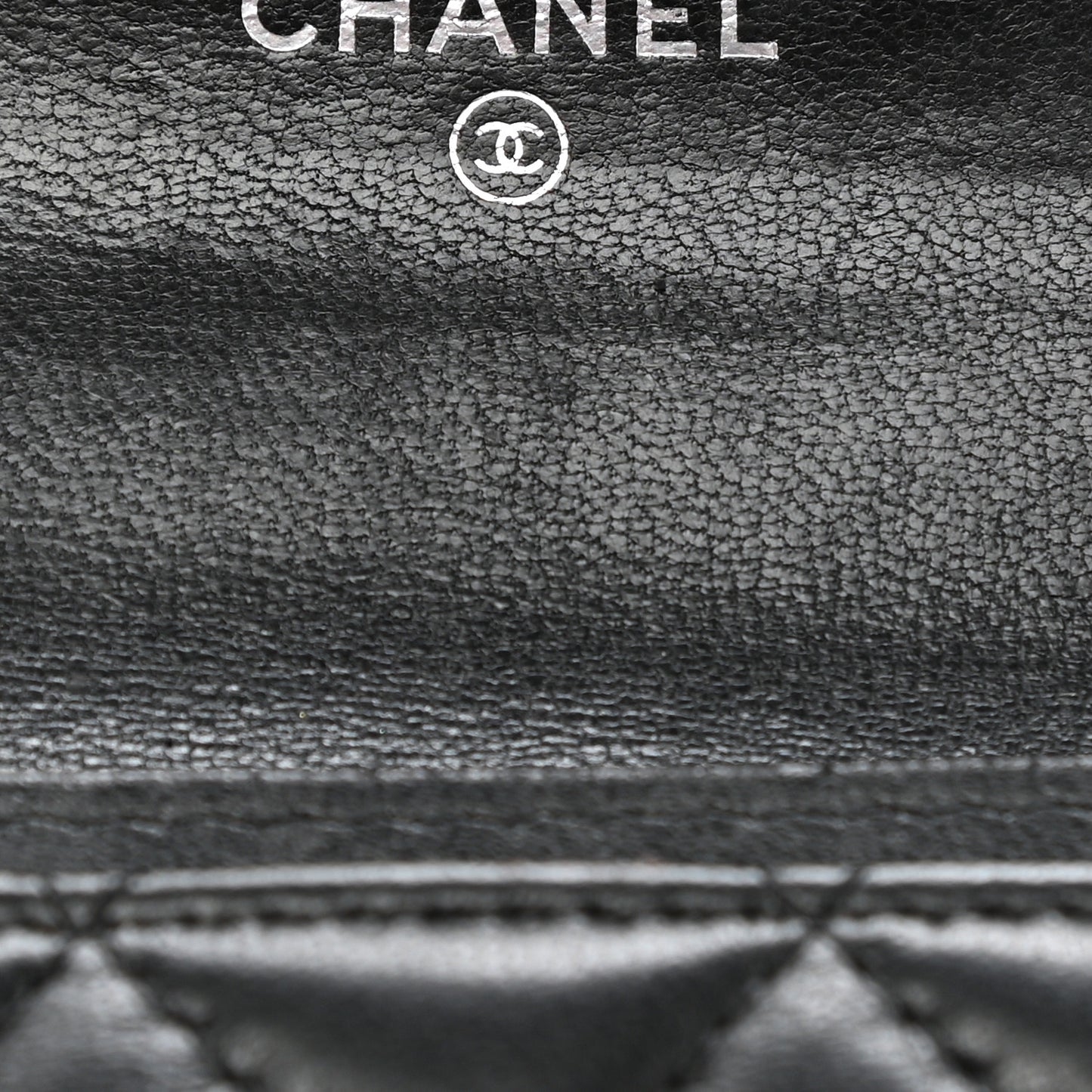 Lambskin Quilted Flap Card Holder Wallet Black