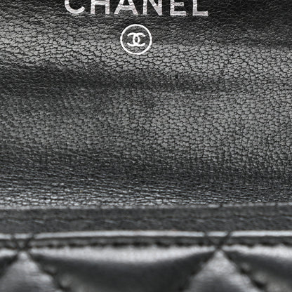 Chanel Lambskin Quilted Flap Card Holder Wallet Black 9 of 13